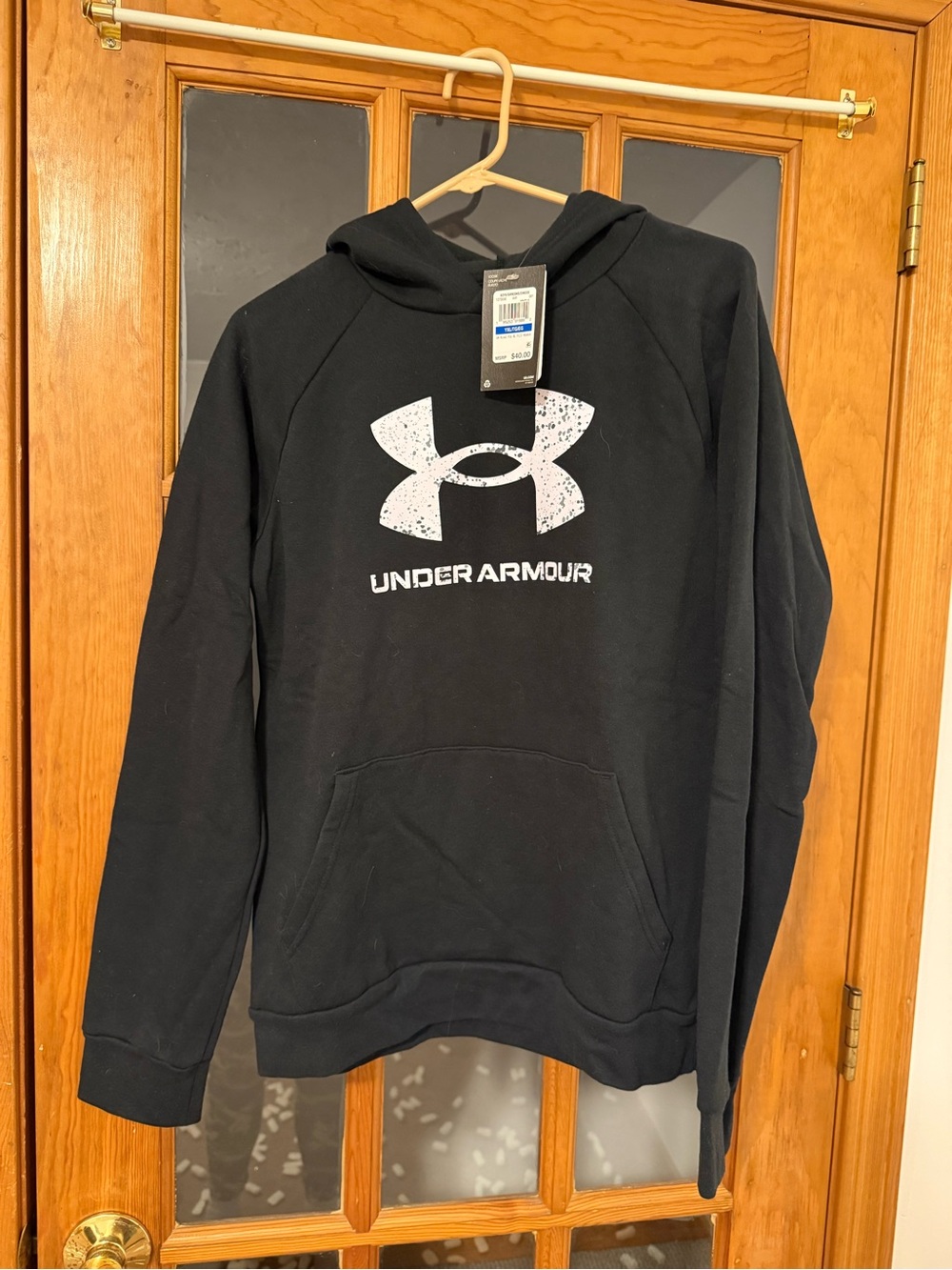 Under Armour Black Hoodie with White Logo - Kids Sweatshirt